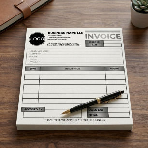 Bloc-note Modèle de formulaire de vente de facture commercia