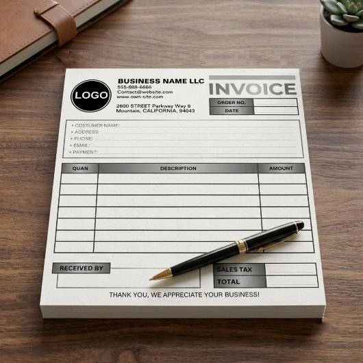 Bloc-note Modèle de formulaire de vente de facture commercia