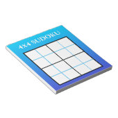 Bloc-note Modèle de grille Sudoku 4x4 bleu Ombre (Incliné)