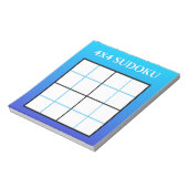 Bloc-note Modèle de grille Sudoku 4x4 bleu Ombre (Tourné)