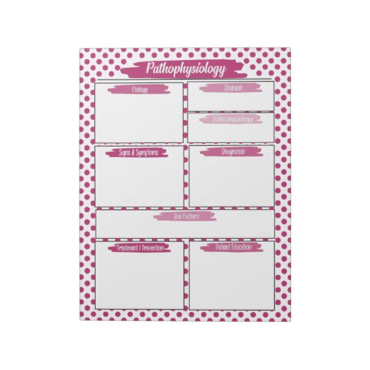 Bloc-note Modèle de la Magenta Nurse-Pathophysiologie (Tourné)