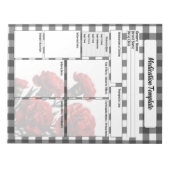 Bloc-note Modèle de médicament floral noir et blanc (Devant)