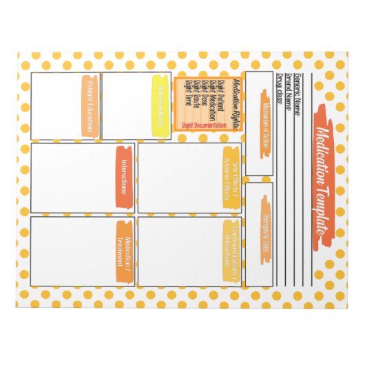 Bloc-note Modèle de médicaments pour étudiants en soins infi (Devant)