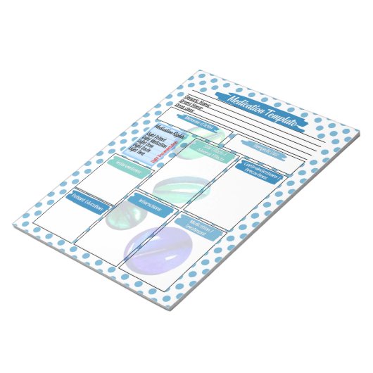 Bloc-note Modèle de médicaments pour étudiants en soins infi (Incliné)