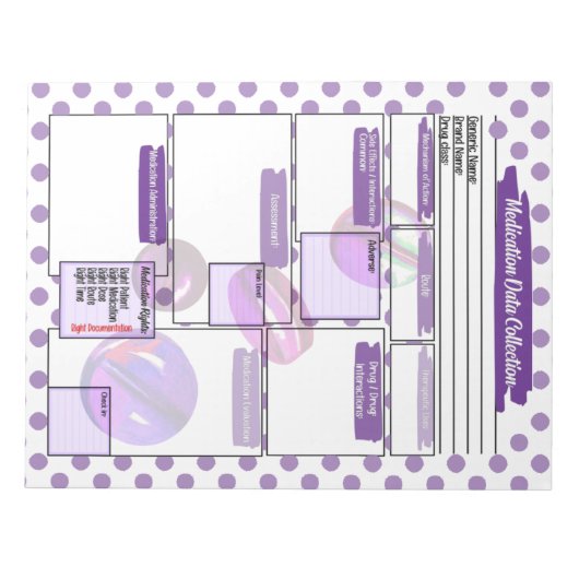 Bloc-note Modèle de médicaments pourpre pour les étudiants e (Devant)