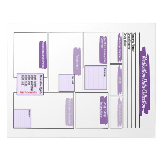 Bloc-note Modèle de médicaments pourpre pour les étudiants e (Devant)