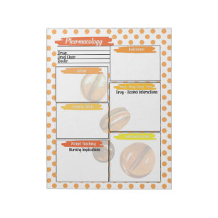 Bloc-note Modèle de pharmacologie des étudiants en soins de 
