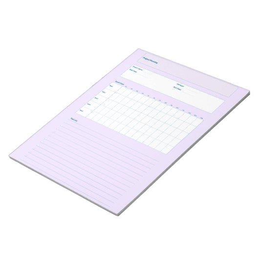 Bloc-note Modèle de planification de projet, feuille de plan (Incliné)