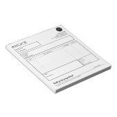 Bloc-note Modèle de réception de facture personnalisée minim (Incliné)