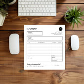 Bloc-note Modèle de réception de facture personnalisée minim