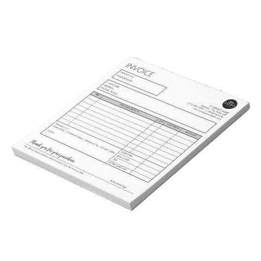 Bloc-note Modèle de réception des factures de petites entrep (Tourné)