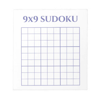 Bloc-note Modèle de Sudoku 9x9 Simple Pervenche et Blanc