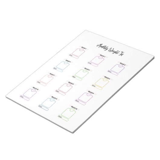 Bloc-note Modèle de suivi de perte de poids personnalisable (Incliné)
