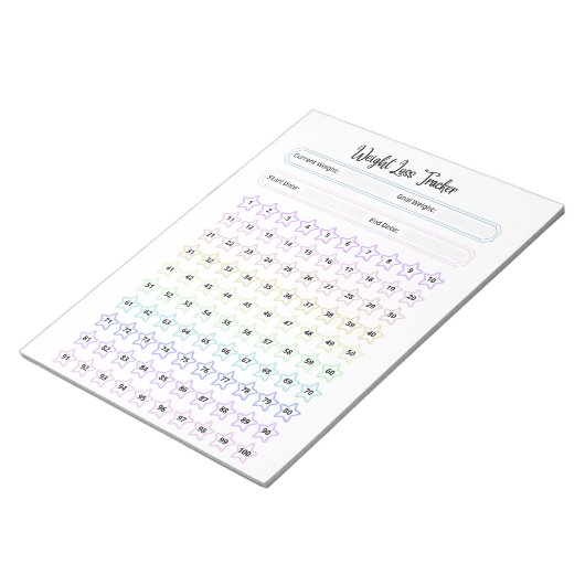 Bloc-note Modèle de suivi de perte de poids personnalisable (Incliné)