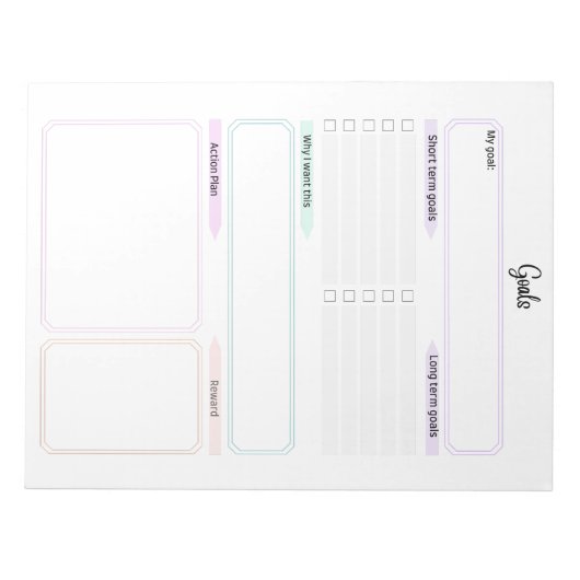 Bloc-note Modèle de suivi des objectifs ultimes (Devant)