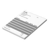 Bloc-note Modèle d'entreprise de base en noir et blanc (Tourné)