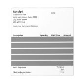 Bloc-note Modèle d'entreprise de base en noir et blanc (Devant)