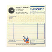 Bloc-note Modèle d'entreprise (modèle vierge) Formulaire de  (Devant)