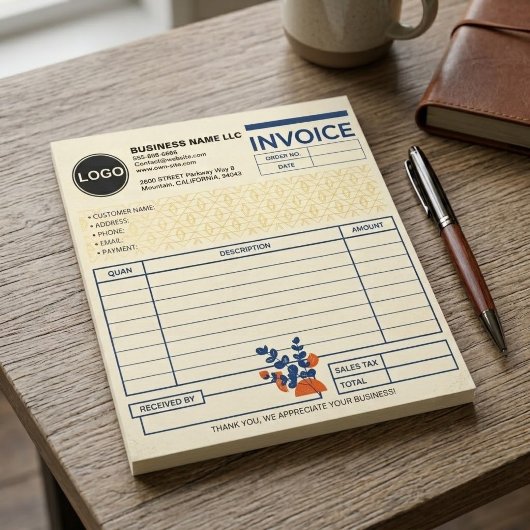 Bloc-note Modèle d'entreprise (modèle vierge) Formulaire de 