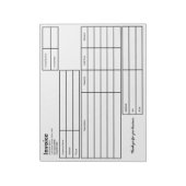 Bloc-note Modèle d'entreprise simple noir et blanc (Tourné)