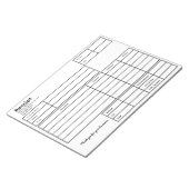 Bloc-note Modèle d'entreprise simple noir et blanc de récept (Incliné)