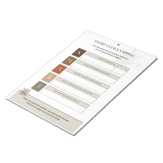 Bloc-note Modèle des objectifs SMART pour une planification  (Incliné)