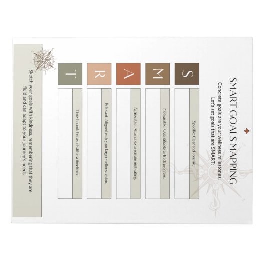 Bloc-note Modèle des objectifs SMART pour une planification  (Devant)