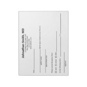 Bloc-note Modèle d'excuse de médecin Cabinet Médical Noir et (Tourné)