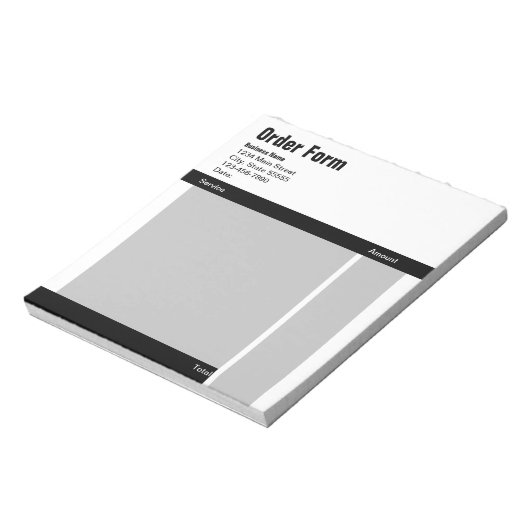 Bloc-note Modèle du formulaire de commande de gris noir (Tourné)