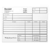 Bloc-note Modèle du logo d'entreprise noir et blanc (Devant)