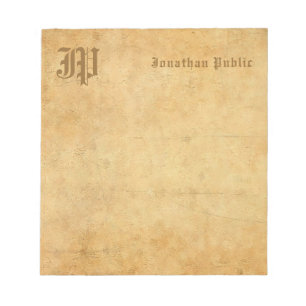 Bloc-note Modèle élégant de monogramme des textes vintage