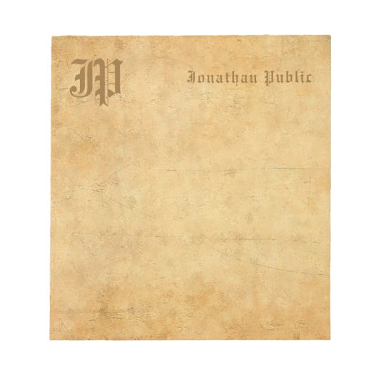 Bloc-note Modèle élégant de texte manuscrit Monogramme Vinta (Devant)