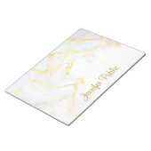 Bloc-note Modèle Elegant Gold Marbre blanc personnalisé (Incliné)
