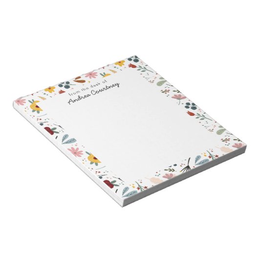 Bloc-note Modèle floral moderne mignon Du bureau de (Incliné)