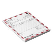 Bloc-note Modèle frontalier rouge professionnel (Incliné)