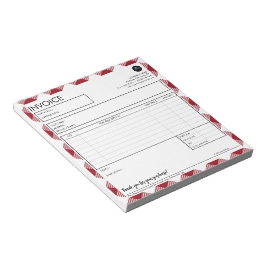 Bloc-note Modèle frontalier rouge professionnel (Incliné)