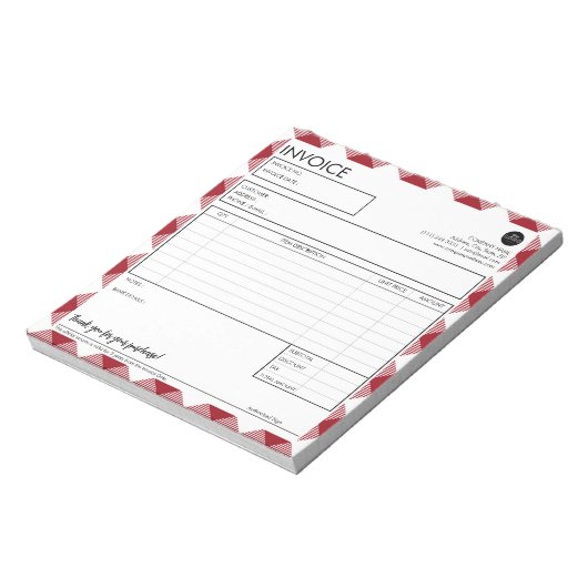 Bloc-note Modèle frontalier rouge professionnel (Tourné)