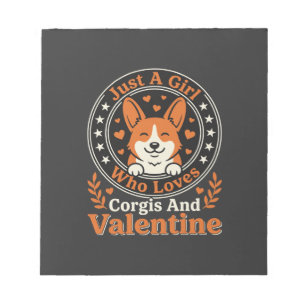 Bloc-note Modèle Saint-Valentin Corgis pour filles qui aimen