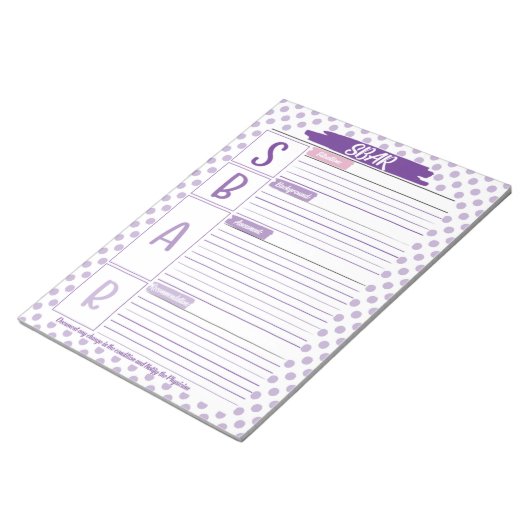 Bloc-note Modèle SBAR des étudiants en santé (Incliné)