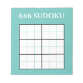 Bloc-note Modèle Turquoise simple 6x6 Sudoku Grid (Devant)