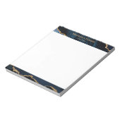Bloc-note Modern Agate Navy Blue Gold Elegant (Tourné)