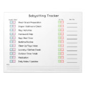 Bloc-note Modern Babysitting Tracker Task Planner (Devant)