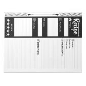 Bloc-note  Modern Black & White Sheets | Blank Recipe Pages (Devant)