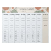 Bloc-note Modern Boho Abstract Botanical Weekly Planner (Devant)