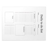 Bloc-note Modern Daily To-Do List Notepad (Devant)