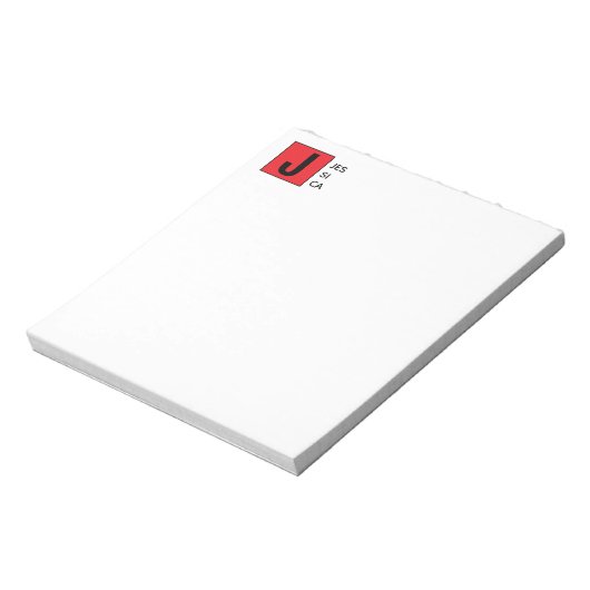 Bloc-note Modern Elegant Plain Professional Name Monogram (Tourné)