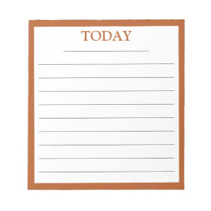 Bloc-note Modern Fox Brown Frame Green TODAY To Do List