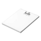 Bloc-note Modern HELLO Bold Script Black Chic Typographie (Tourné)