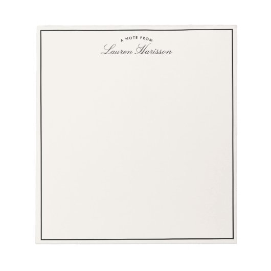 Bloc-note Modern ivory, black border (Devant)