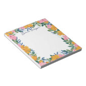 Bloc-note Modern Lush Pink & Yellow Floral Frame (Incliné)